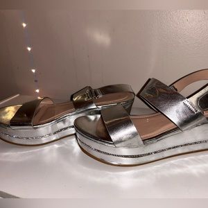 ANNA SILVER PLATFORM SANDALS